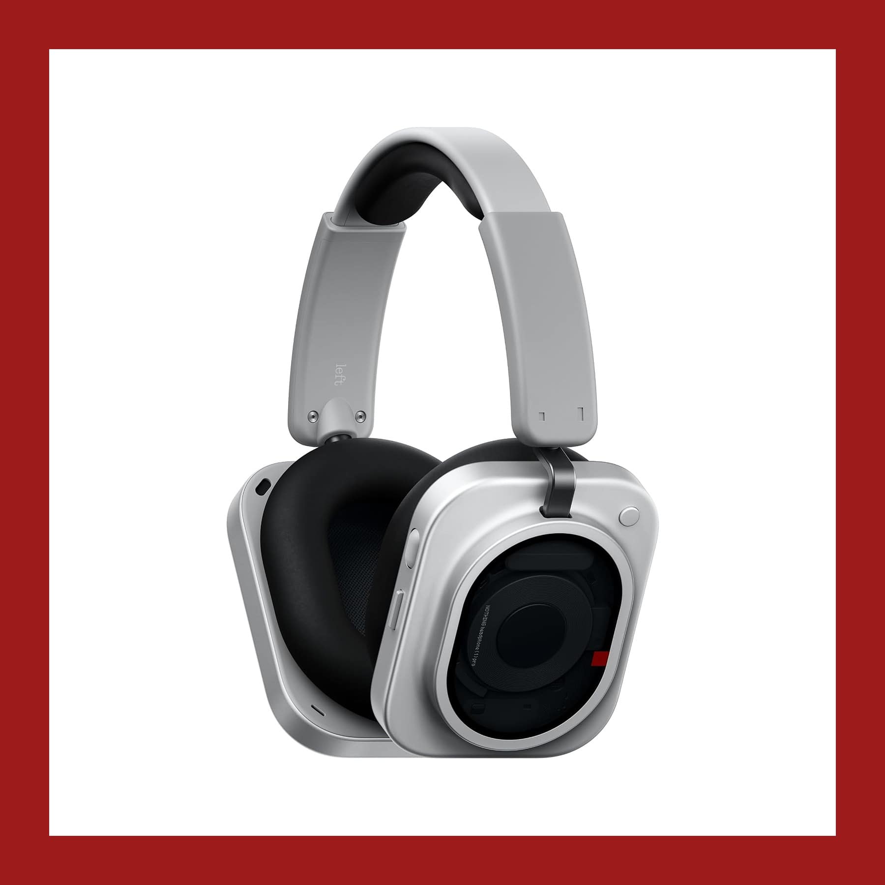 Nothing Headphone (1) Pro in White, with silver aluminium ear cups and black cushions