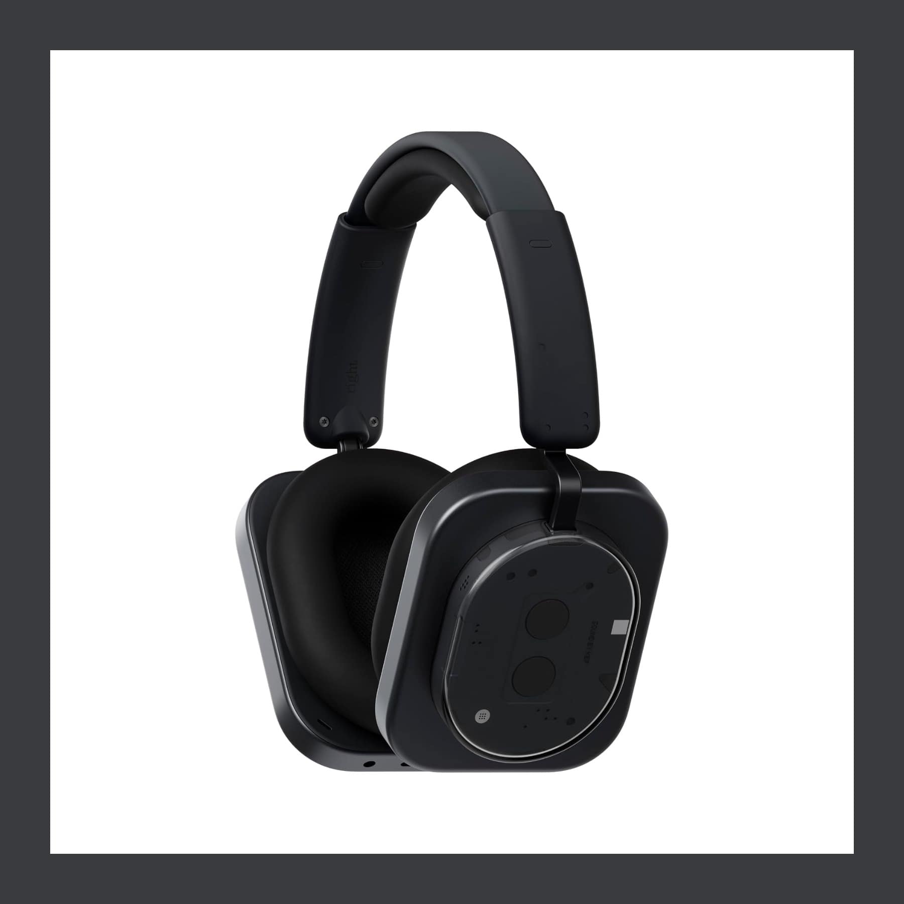 Black Nothing Headphone (1) over-ear headphones with a clear panel on the earcup