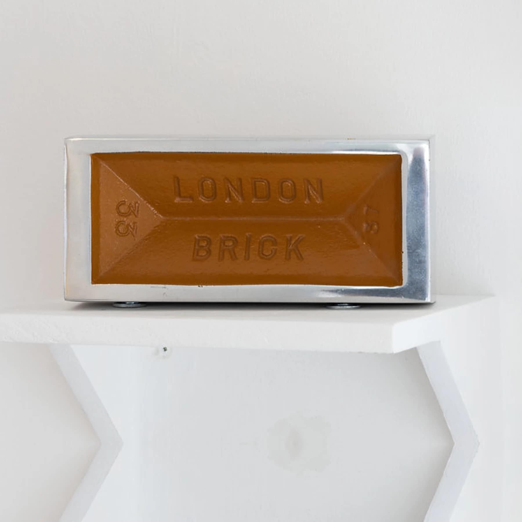 Steven Claydon London Pixel aluminium sculpture painted brick red from the Pixel Array series.