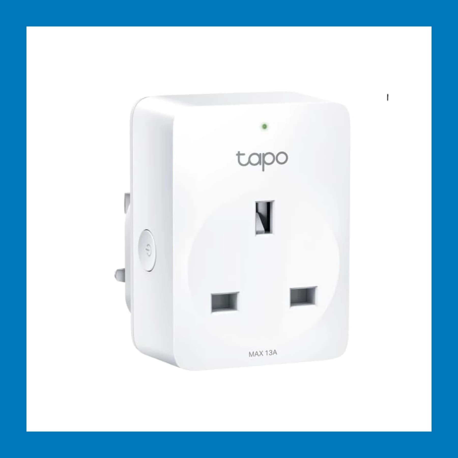 Tapo P110M Smart Plug UK version with Matter support, compact energy monitoring smart socket compatible with Alexa, Google Home, and Apple Home.