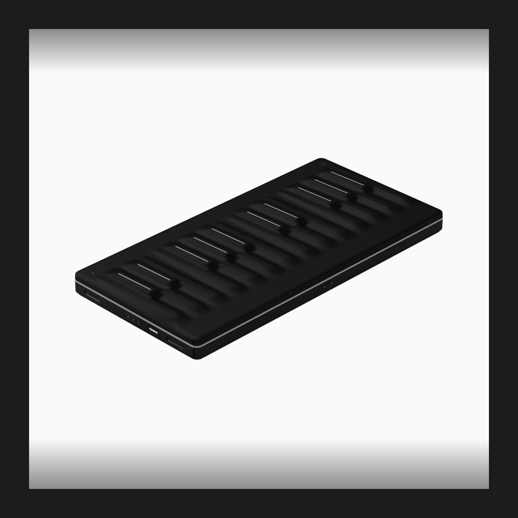 ROLI Seaboard M black 24-key MIDI controller with a continuous moulded silicone keywave surface