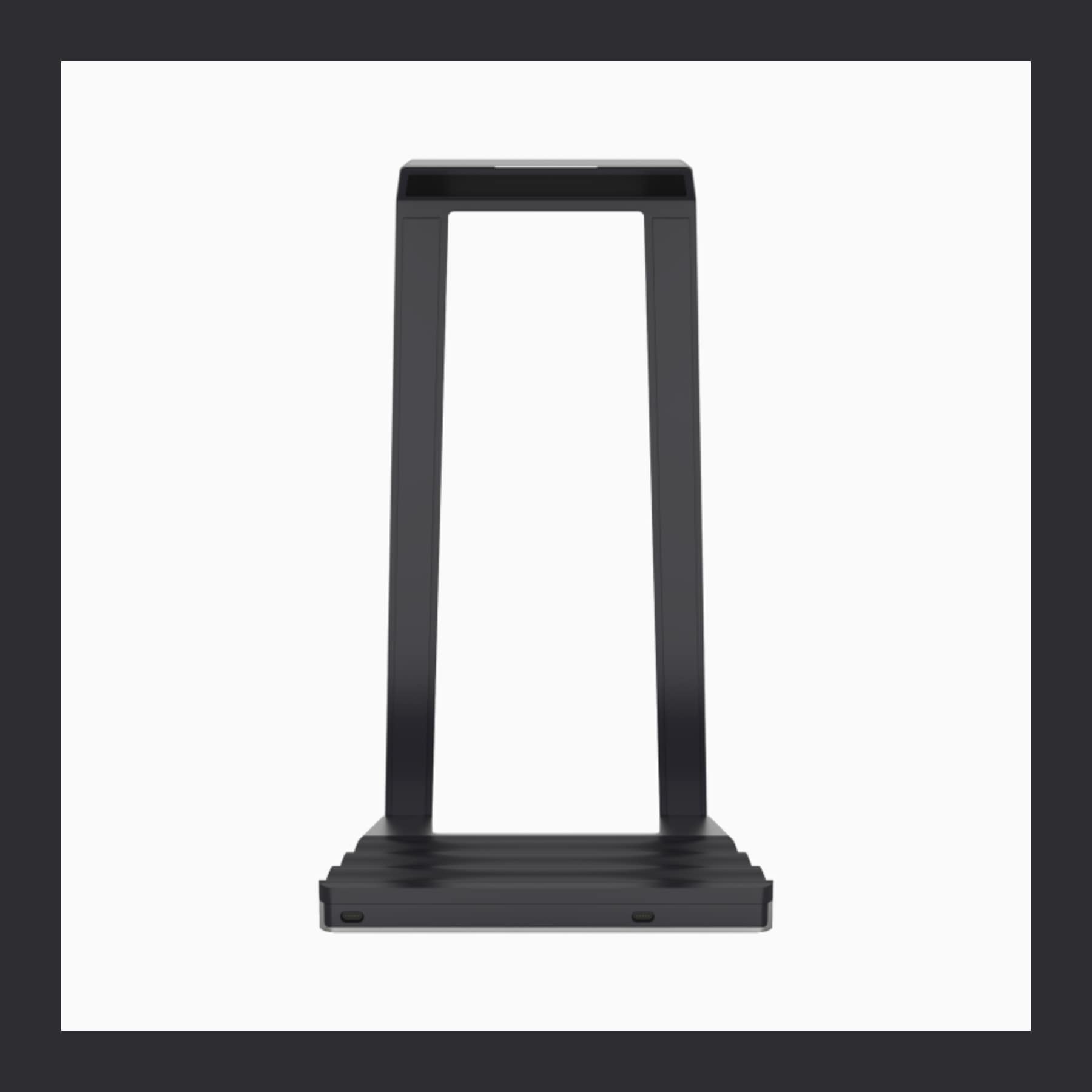 ROLI Airwave black arch-shaped stand with a hand-tracking camera, seen from the front