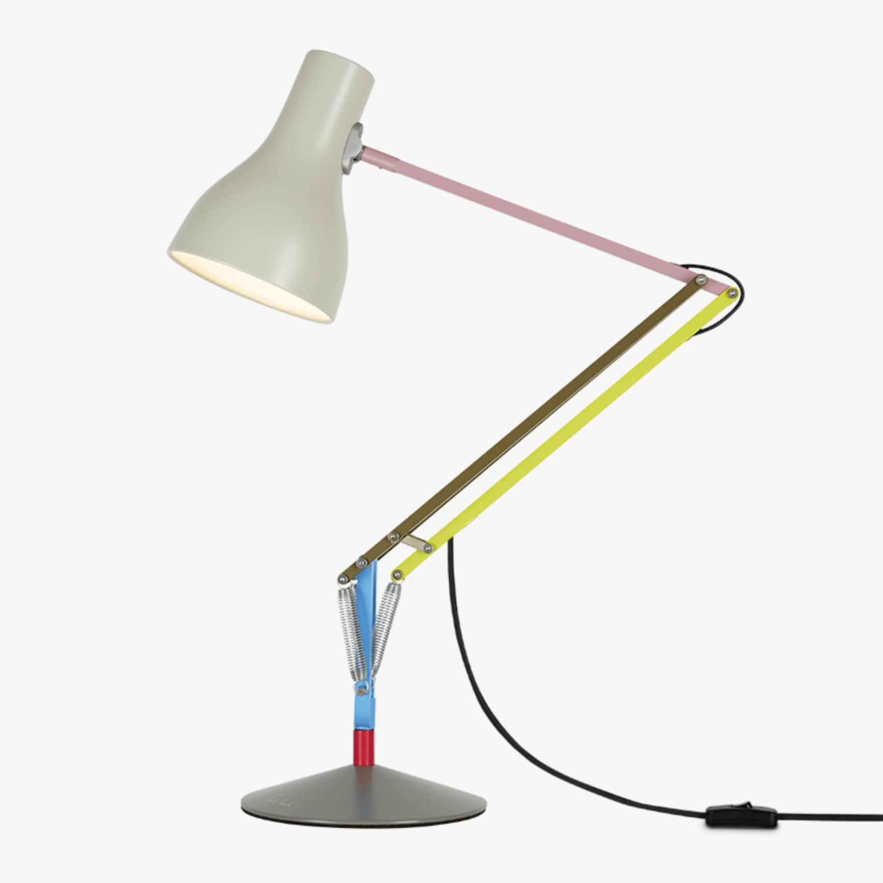 nglepoise Type 75 Mini desk lamp in the Paul Smith multi-stripe edition, a design-led housewarming gift