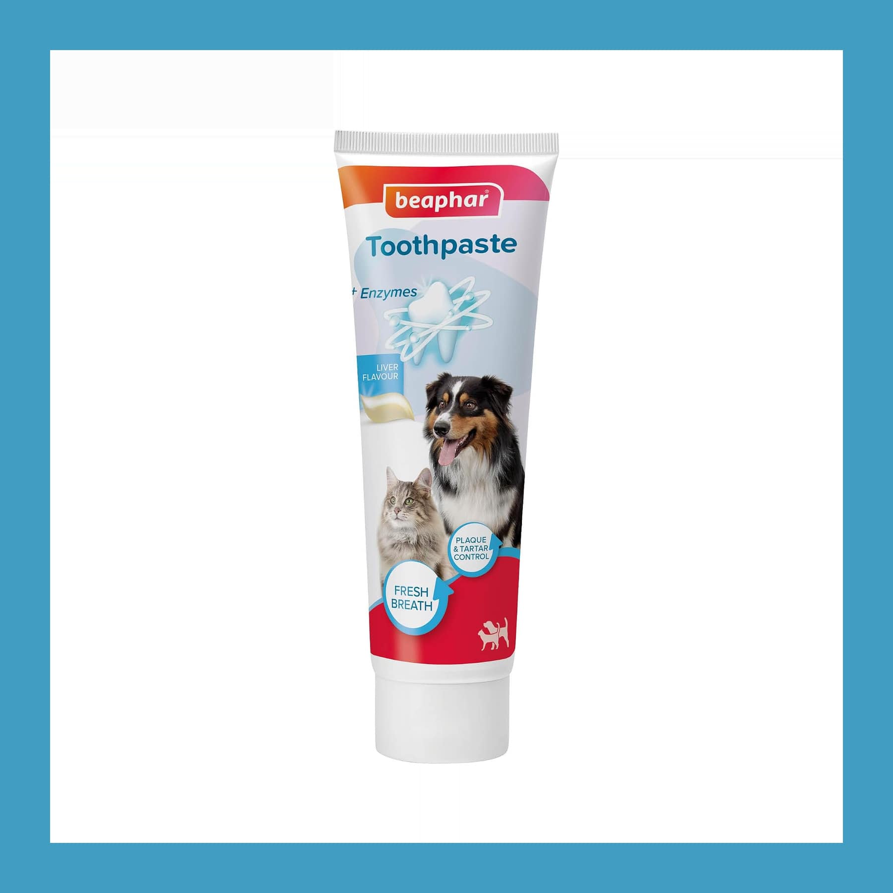 Beaphar liver-flavour toothpaste for cats and dogs in a 100g white tube