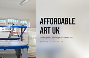 Cover for the CoolCuration guide to affordable art in the UK, fifteen prints and originals under ยฃ500