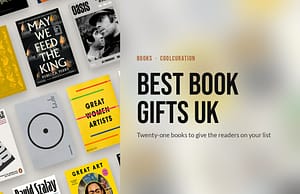 Book covers laid at an angle beside the headline Best Book Gifts UK