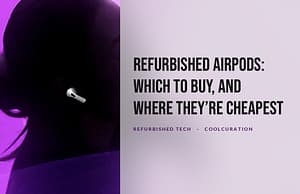Silhouette of a woman wearing a single AirPod against a purple background, with the guide title alongside.