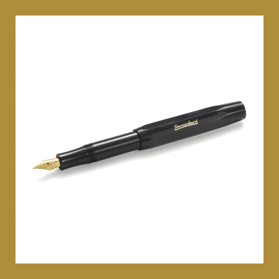 Kaweco Classic Sport fountain pen in black with its octagonal cap