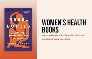 Rebel Bodies cover beside the words Women's Health Books, a CoolCuration roundup recommended by women