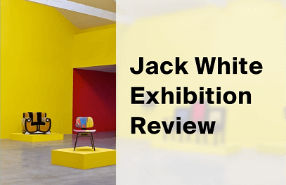 Jack White exhibition These Thoughts May Disappear, colourful sculptures in a bright yellow gallery room