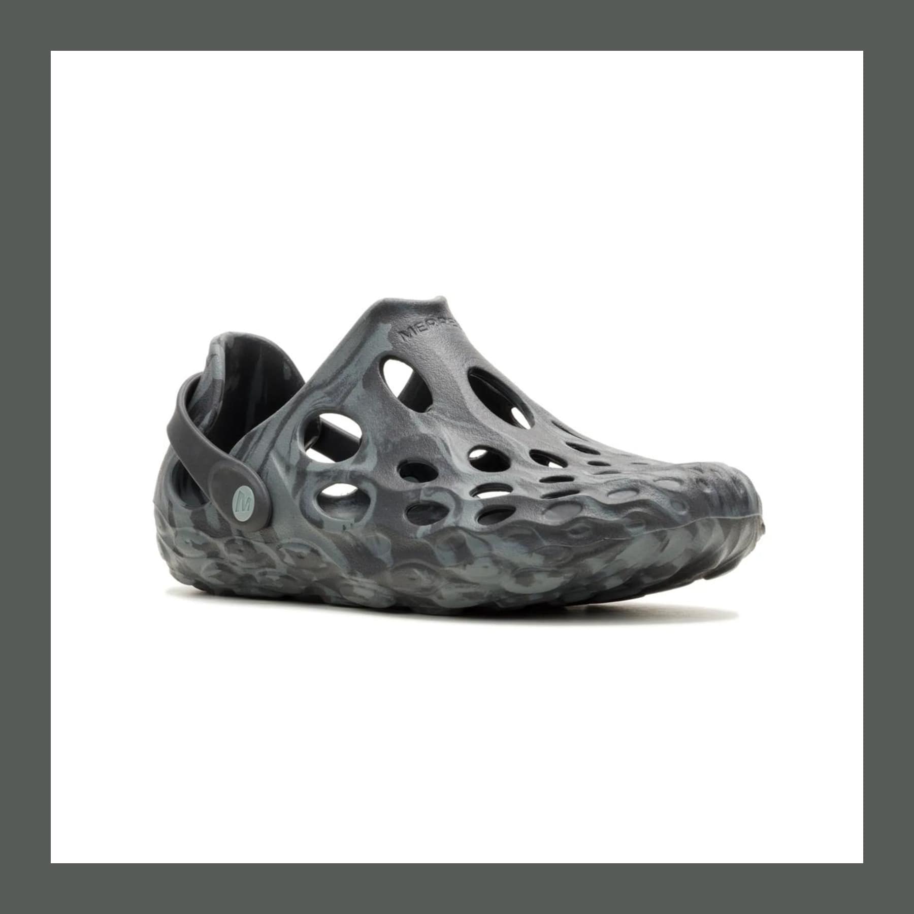 Black Merrell Hydro Moc slip-on water shoe with perforated foam upper and a heel strap