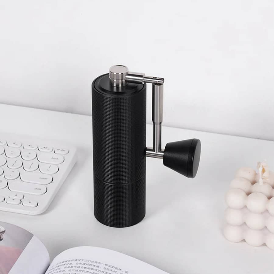 Timemore Manual Grinder C2 in black with hand crank – compact, portable coffee grinder for AeroPress and pour-over