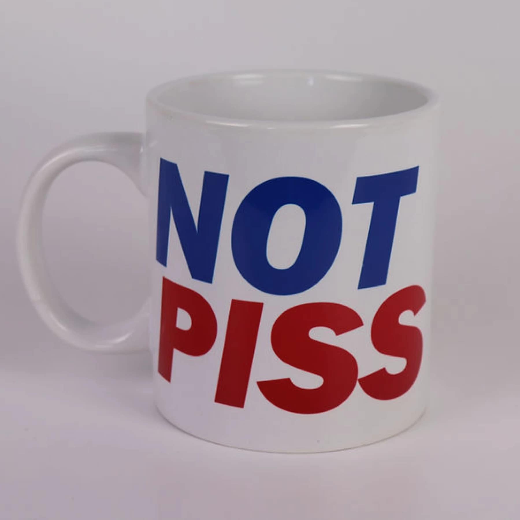 Darren Cullen Not Piss mug styled like a Sports Direct oversized cup