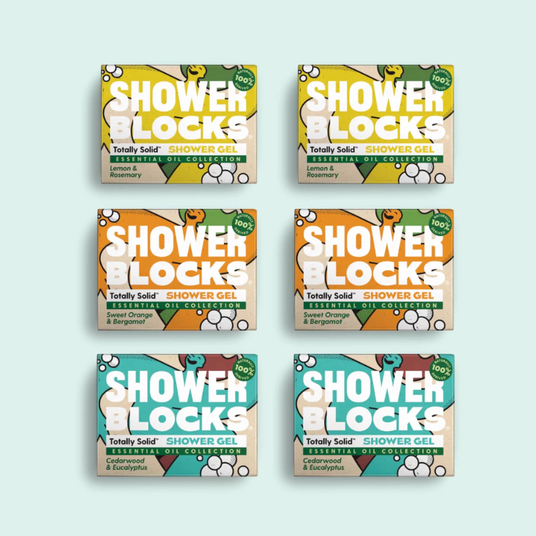 Shower Blocks Mixed Essential Oil Pack – 3 plastic-free solid shower gels