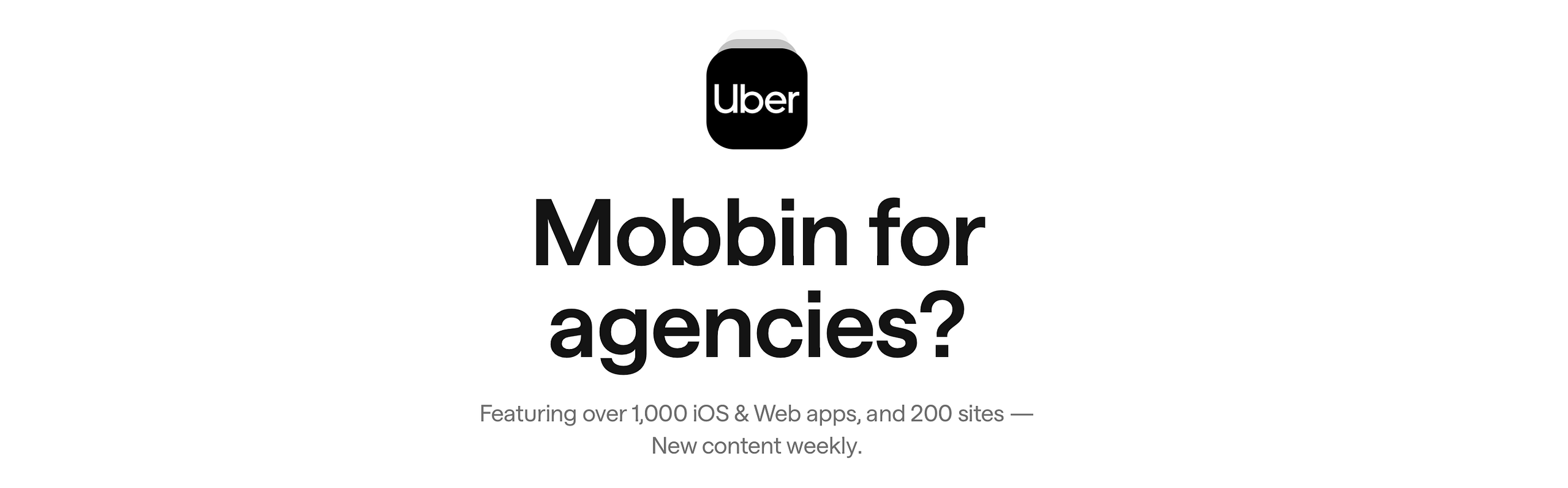 Mobbin for agencies hero image with headline “Mobbin for agencies?”