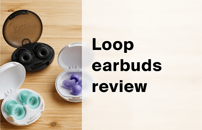 Loop Quiet 2 earplugs in a white case beside a black case, with the text Loop earplugs review