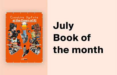 Imagine Intel zine cover next to July Book of the Month lettering