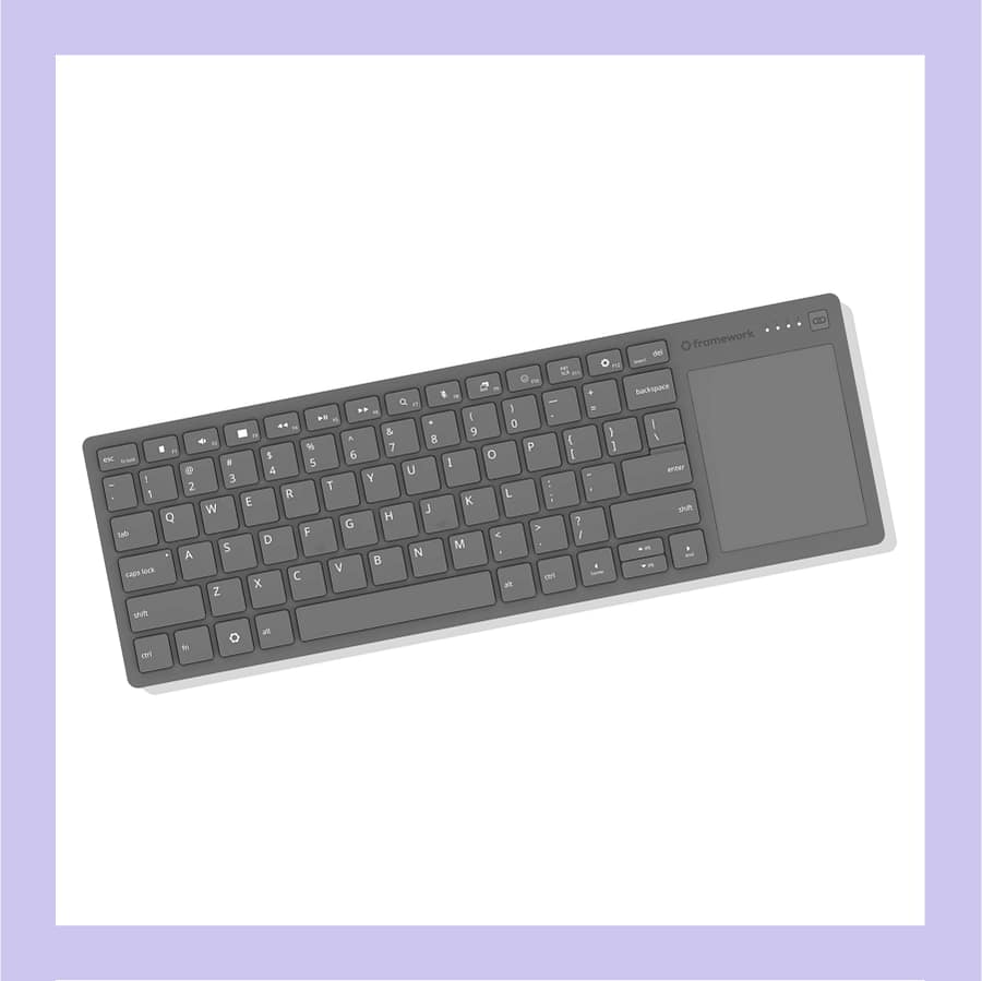 Framework Wireless Touchpad Keyboard, a slim wireless keyboard with a built-in trackpad