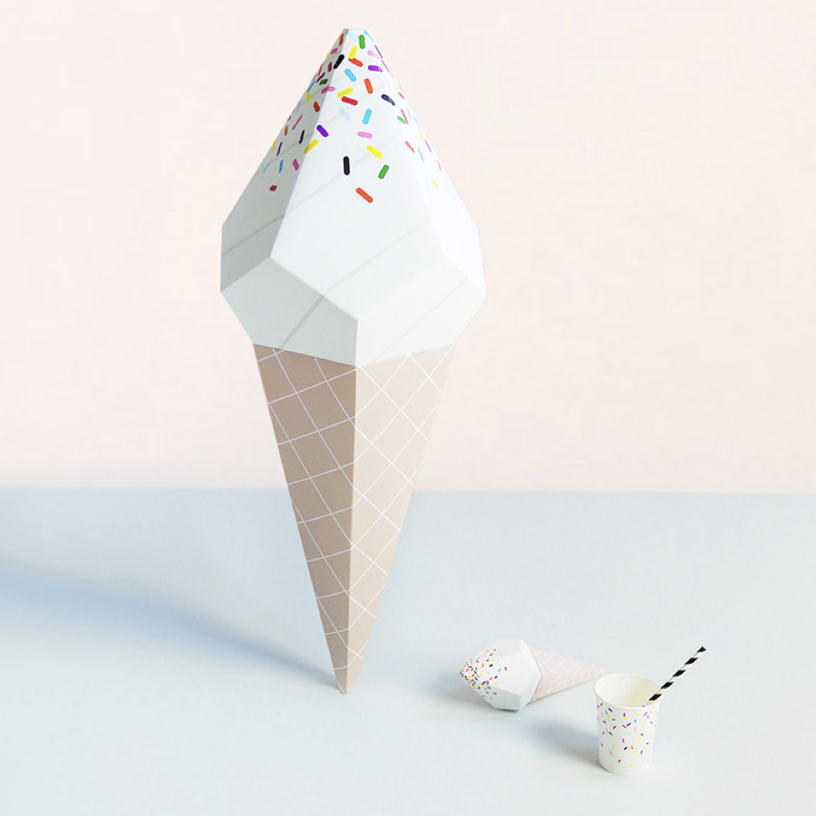 Giant Ice Cream Paper Sculpture Kit - moon picnic