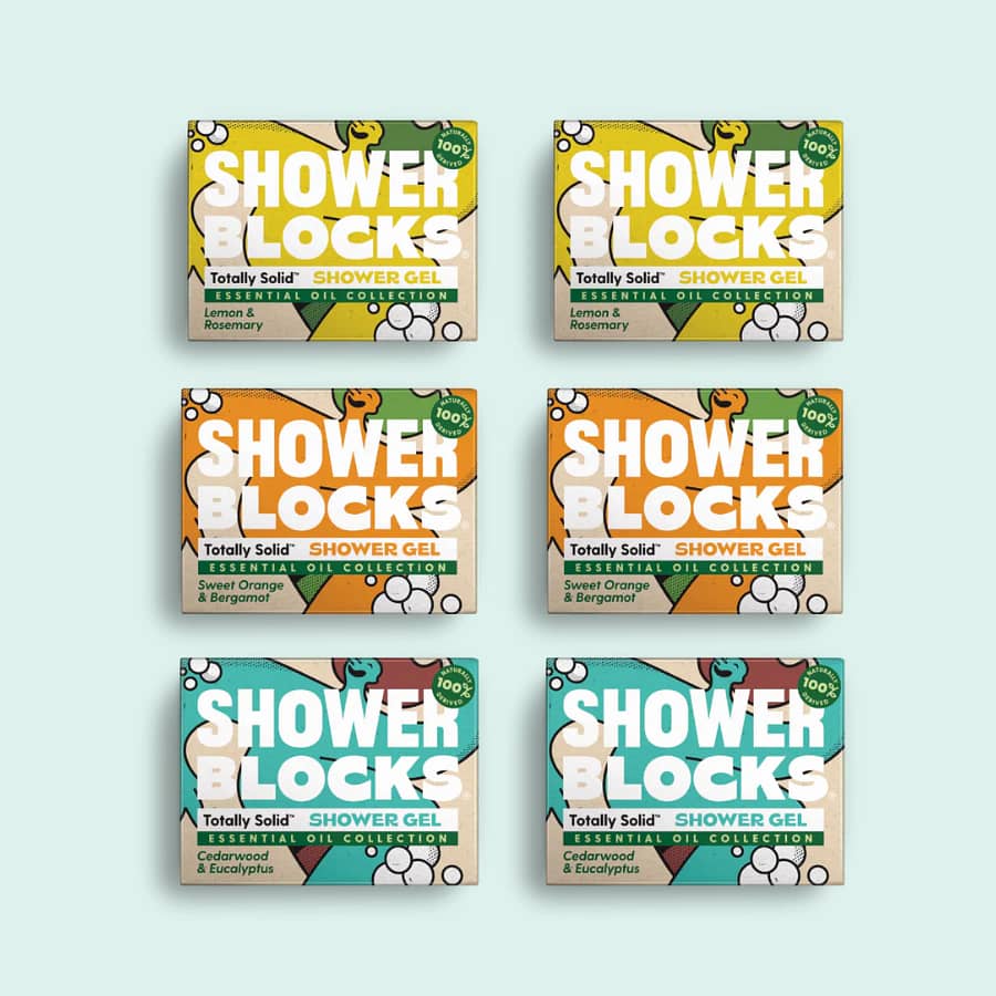Shower Blocks Mixed Essential Oil Pack – 3 plastic-free solid shower gels