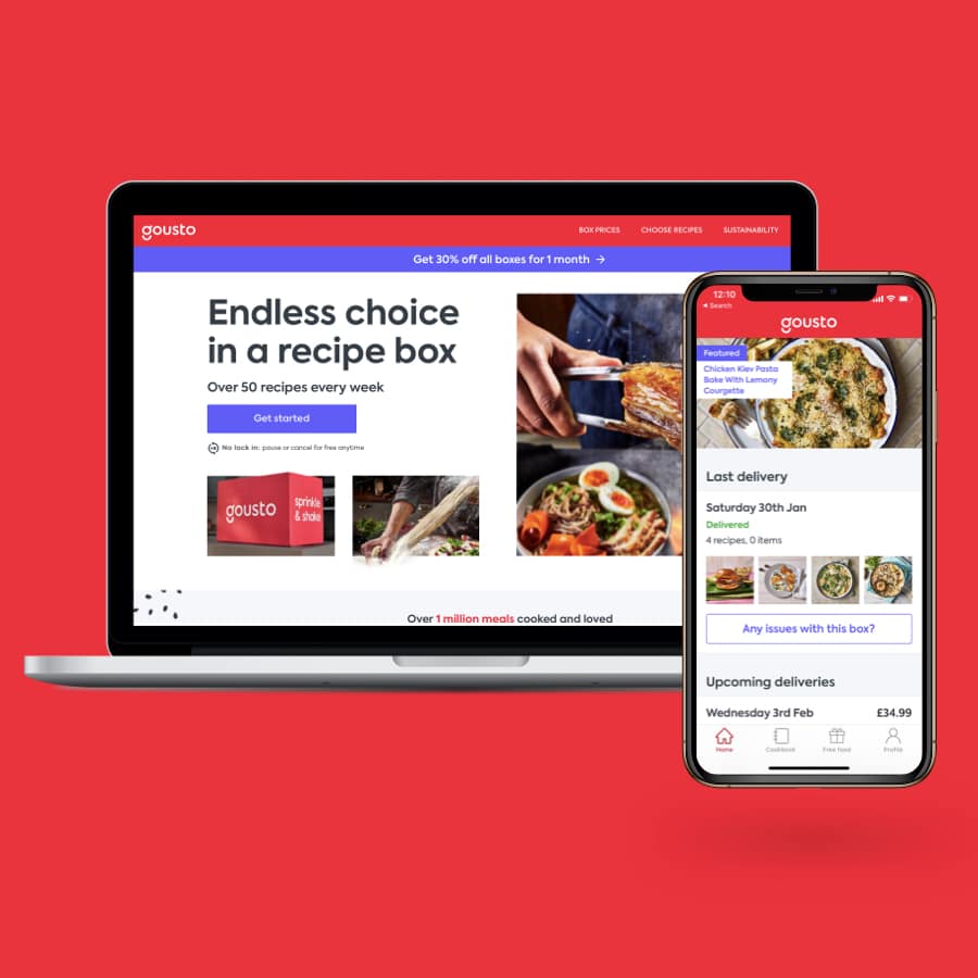 gousto bonus code referral link phone and laptop mockup 2