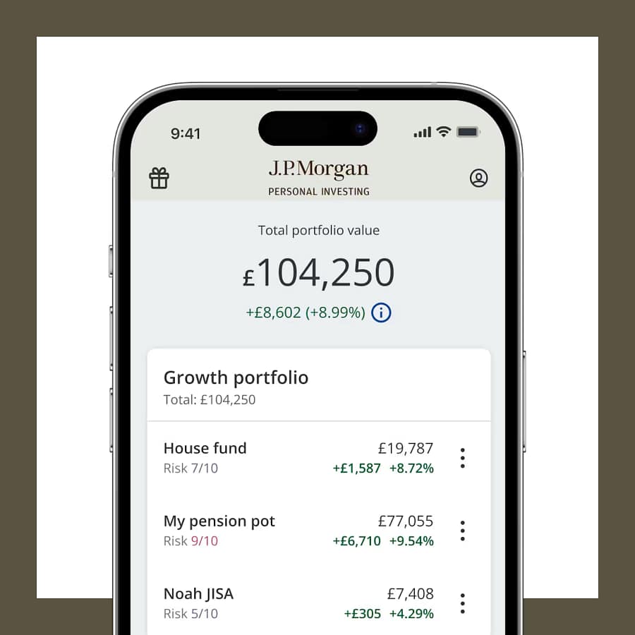 JPMorgan Personal Investing app portfolio screen